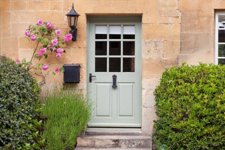 Green front door