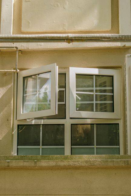 Close-up of a misted double glazed window pane on a residential property